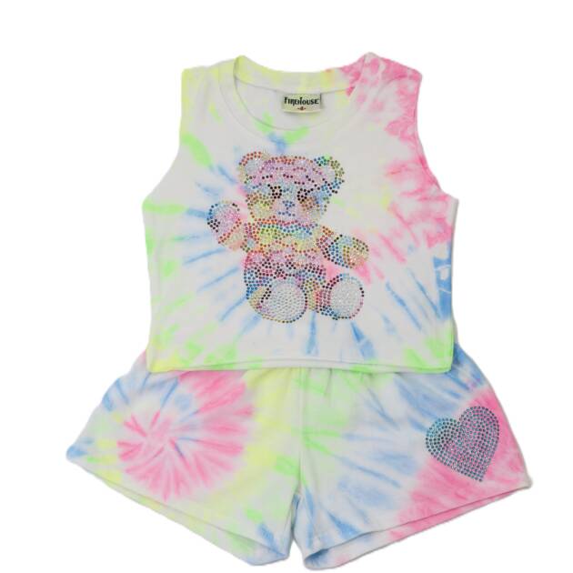 FIREHOUSE TIE DYE BEAR SET - 4T