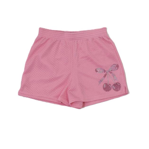 PINK MESH CHERRY SHORTS - 12/14