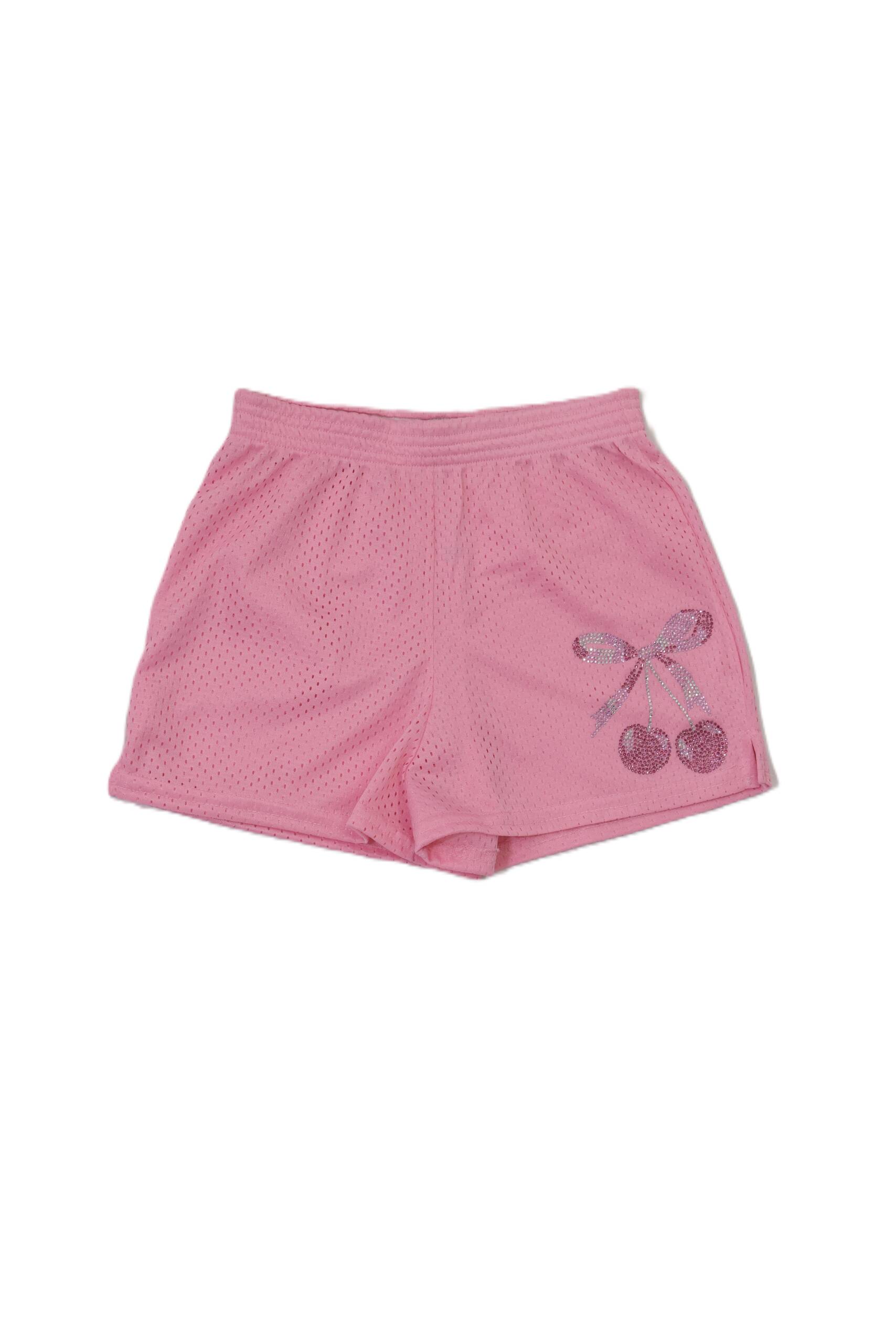 PINK MESH CHERRY SHORTS - 12/14