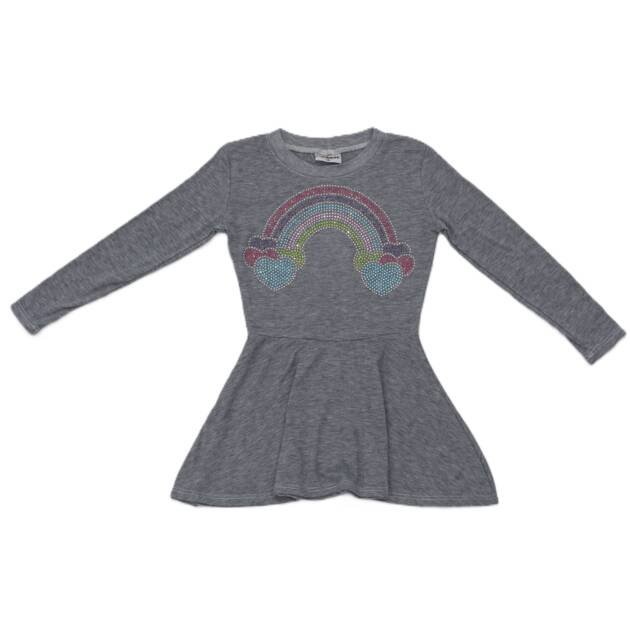 FIREHOUSE GREY RAINBOW DRESS - 4T