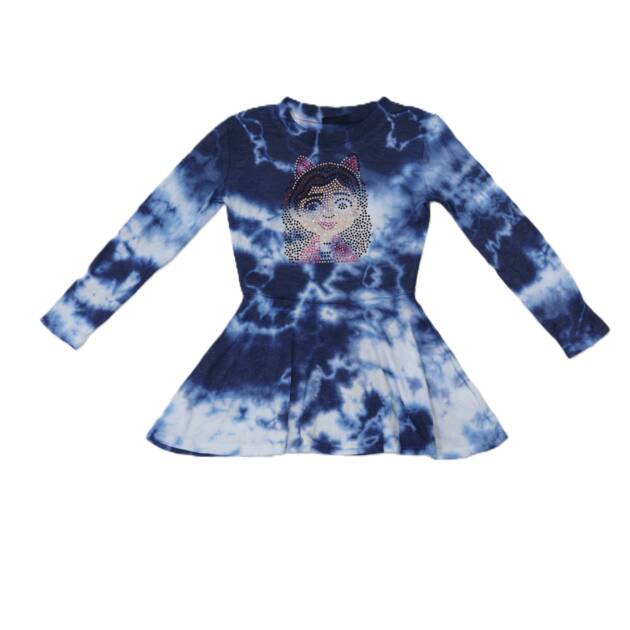 FIREHOUSE NAVY CLOUD DRESS - 4T