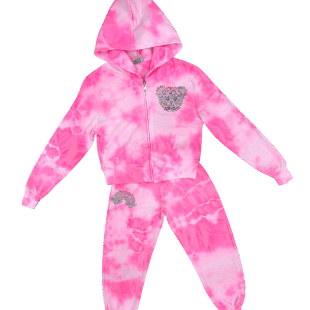 Rainbow Teddy Bear Zip Set