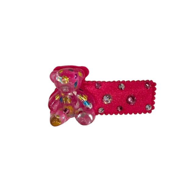 Hot Pink Gummy Bear Crystal Clip