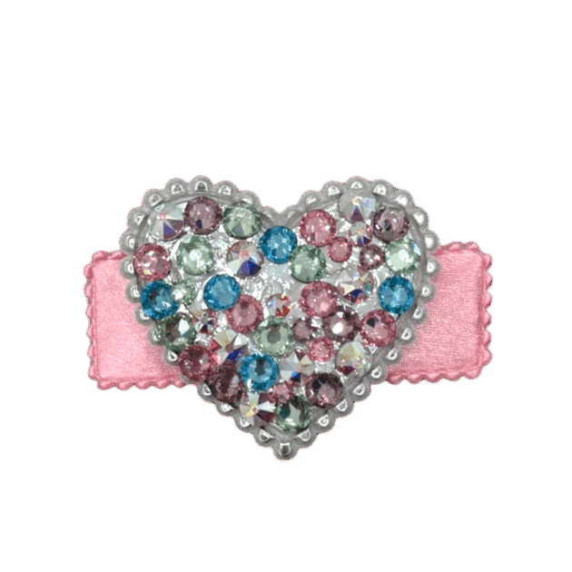 Crystal Heart Snap Clip