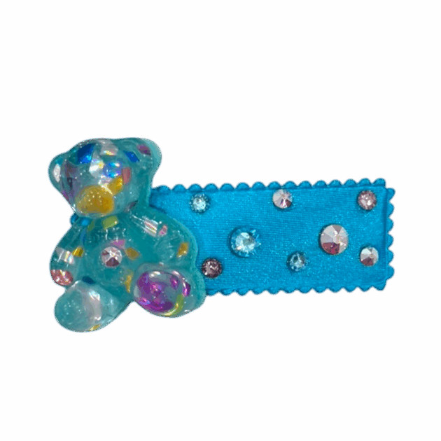 Aqua Blue Gummy Bear Crystal Clip