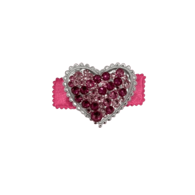 Pink Crystal Heart Snap Clip