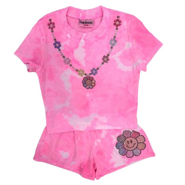 Smiley Flower Necklace Set