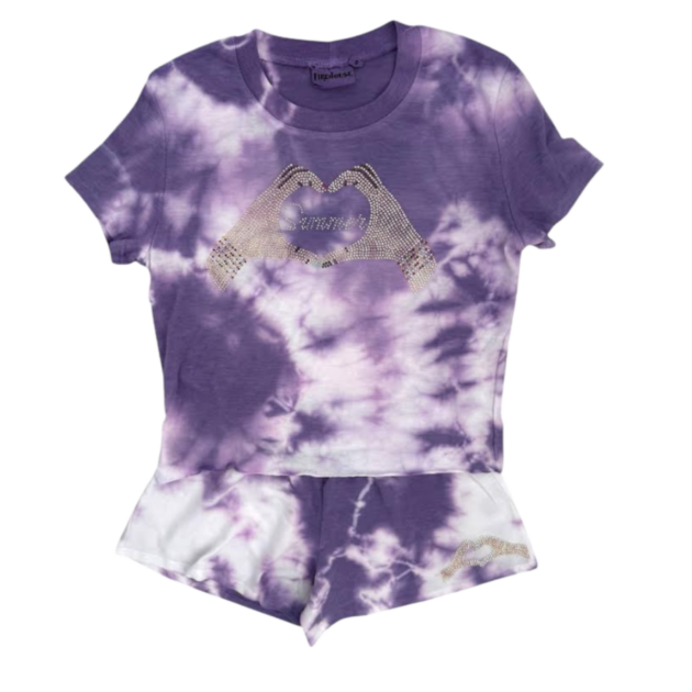Violet Cloud Summer Love Short Set