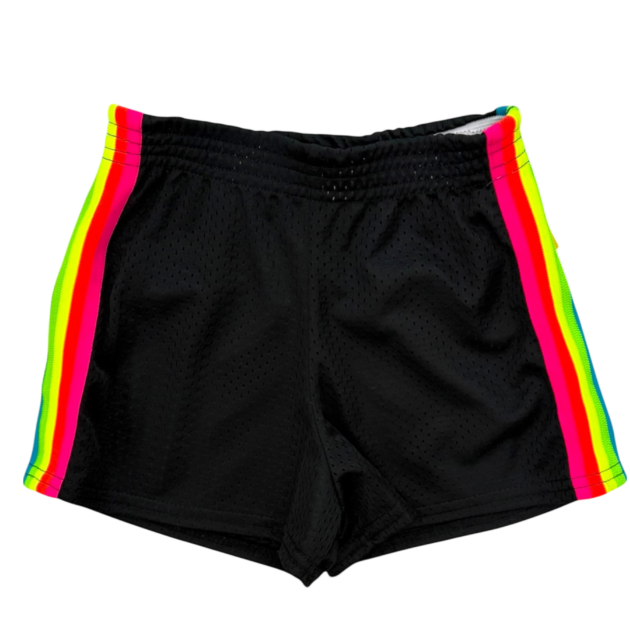 Dori Creations Neon Striped Mesh Shorts