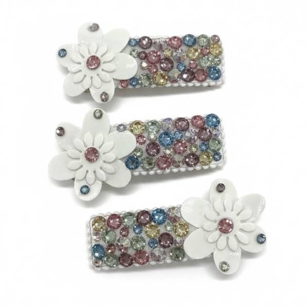 Bari Lynn Pastel Daisy All Over Crystal Clip
