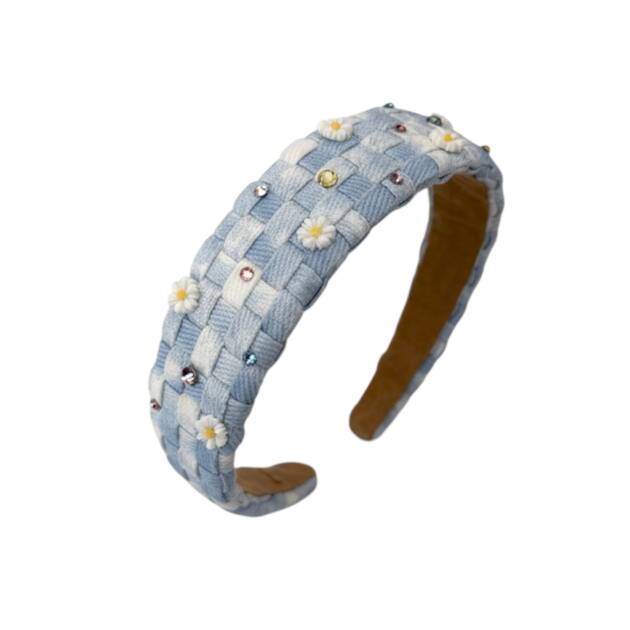Bari Lynn Woven Denim Daisy Headband