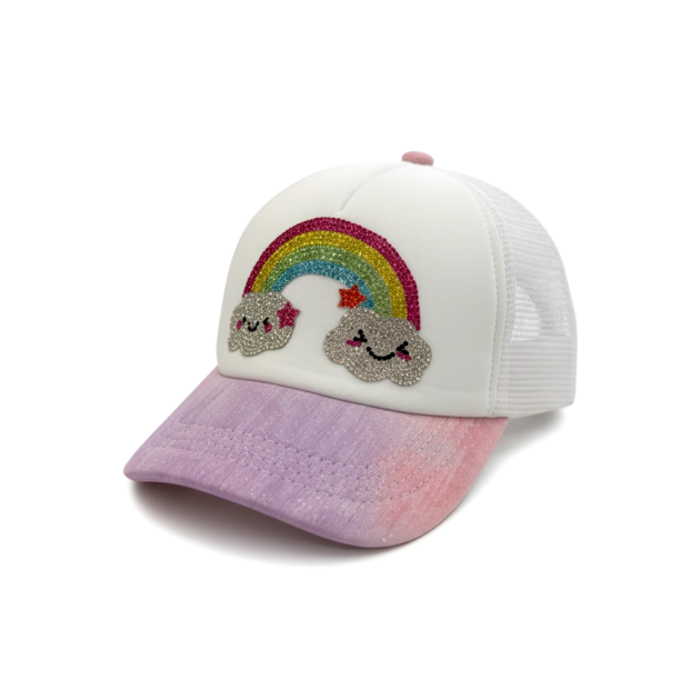 Bari Lynn Crystal Rainbow Shimmer Trucker Hat
