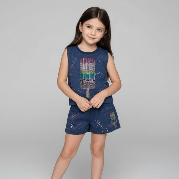 Firehouse Rainbow Ice Pop Navy Splatter Set