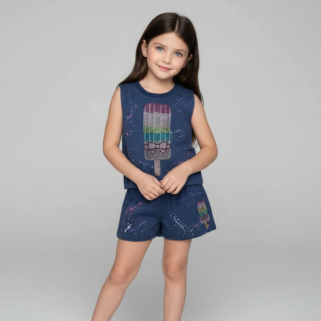 Firehouse Rainbow Ice Pop Navy Splatter Set