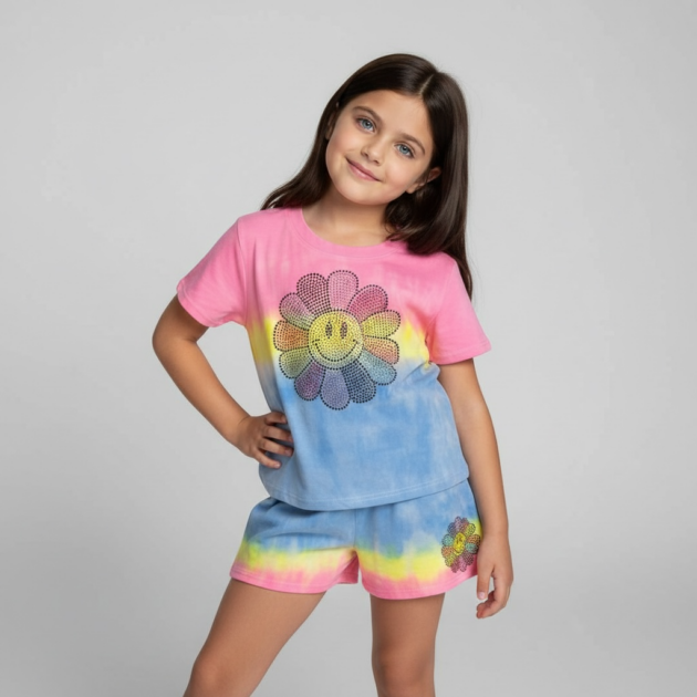 Firehouse Smiley Sunflower Raven Tie Dye Set