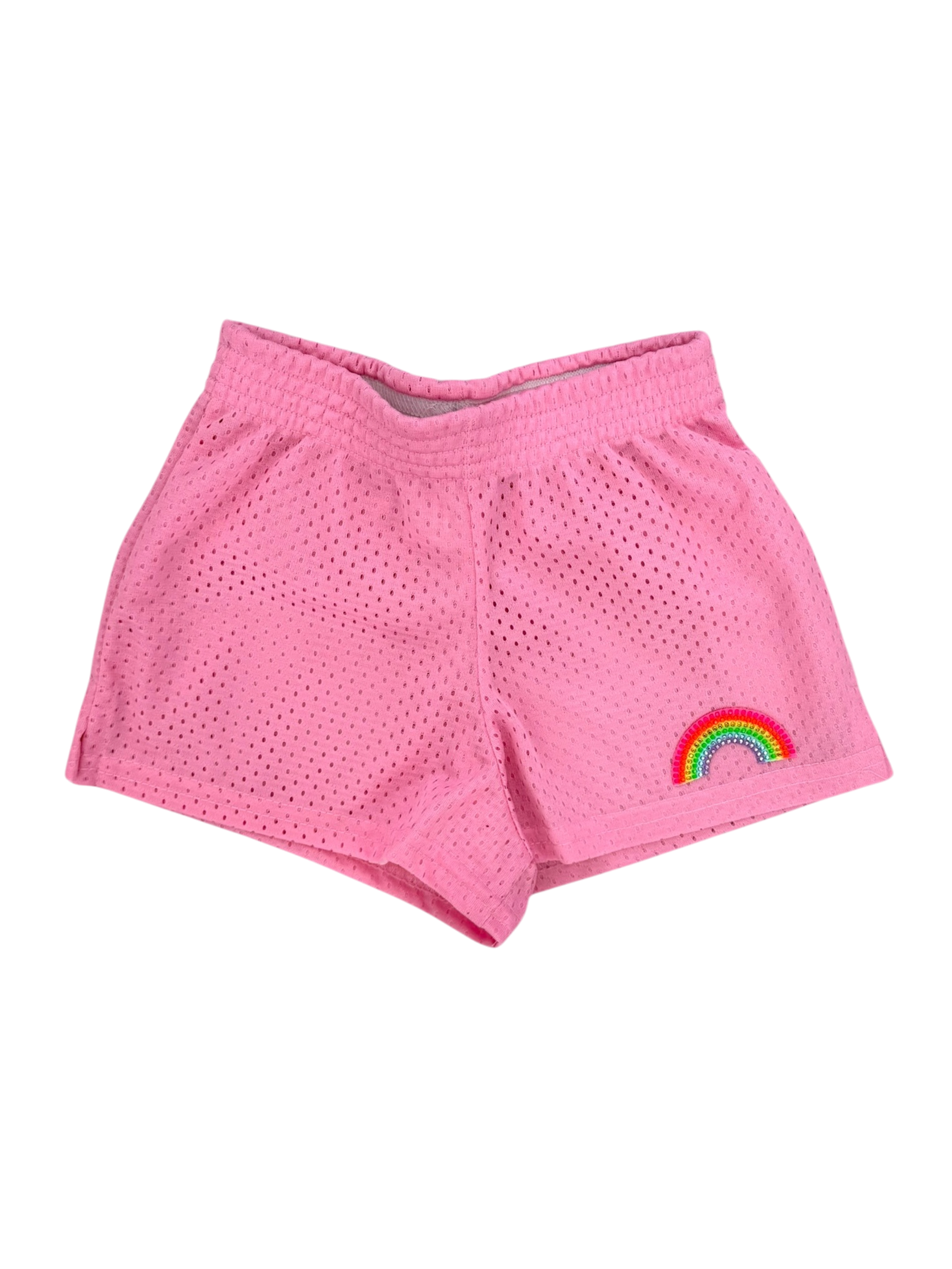 Dori Creations Light Pink Mesh Shorts w Rainbow - Image 2