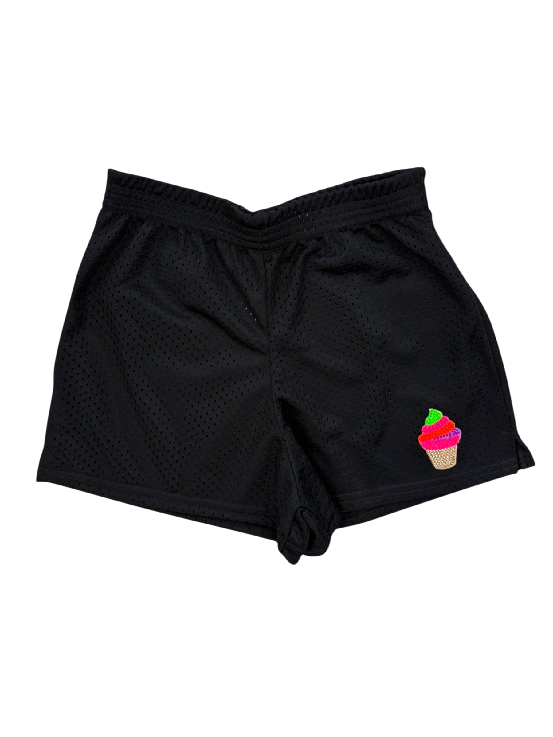 Dori Creations Black Mesh Shorts w Ice Cream - Image 2