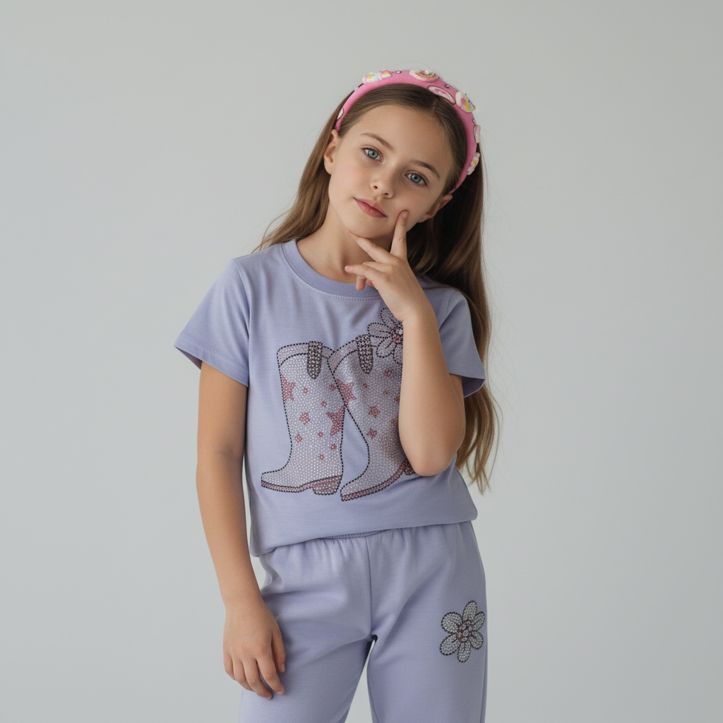 Firehouse Cowgirl Boots Lavender Sweatset