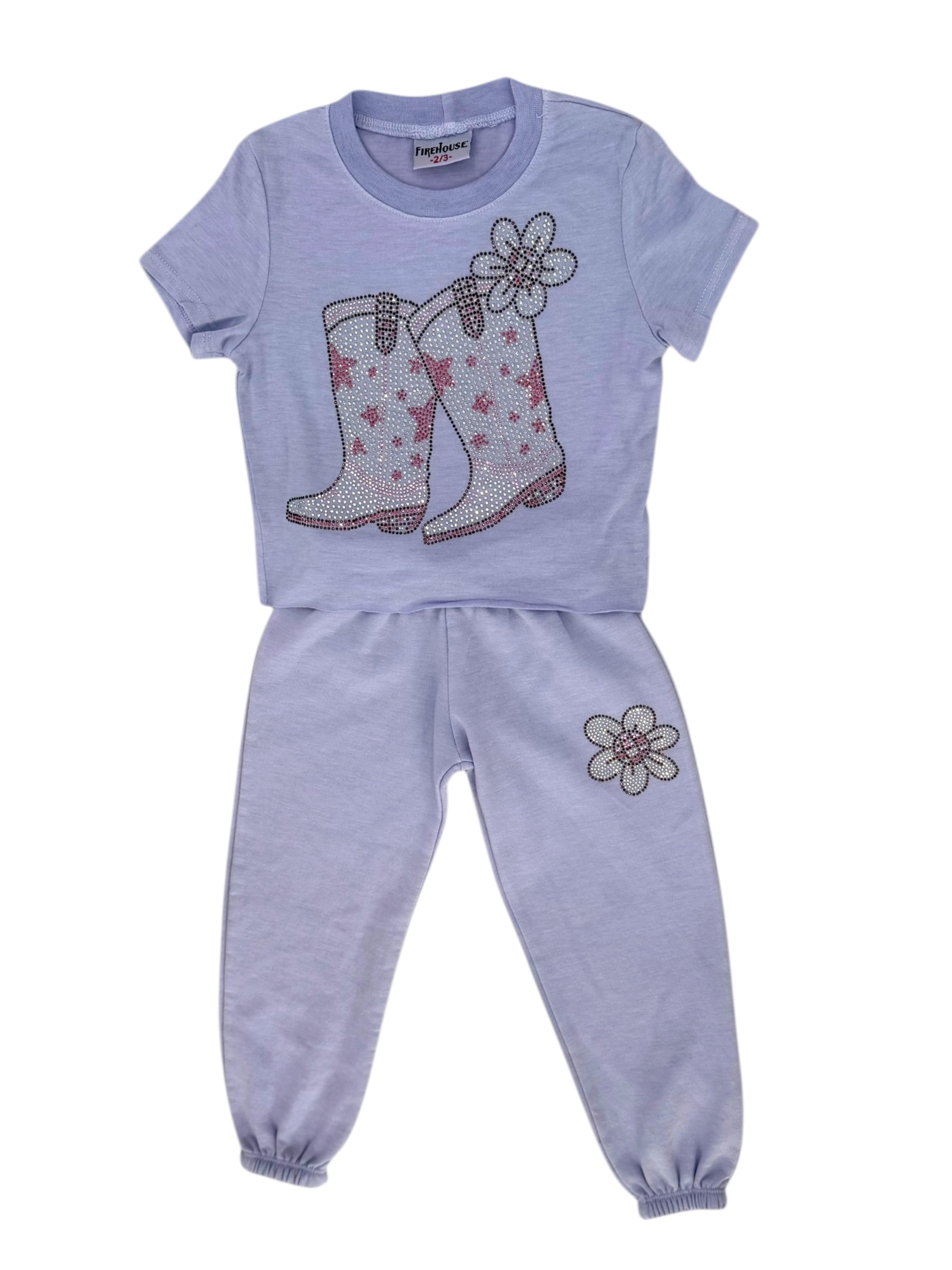 Firehouse Cowgirl Boots Lavender Sweatset - Image 2