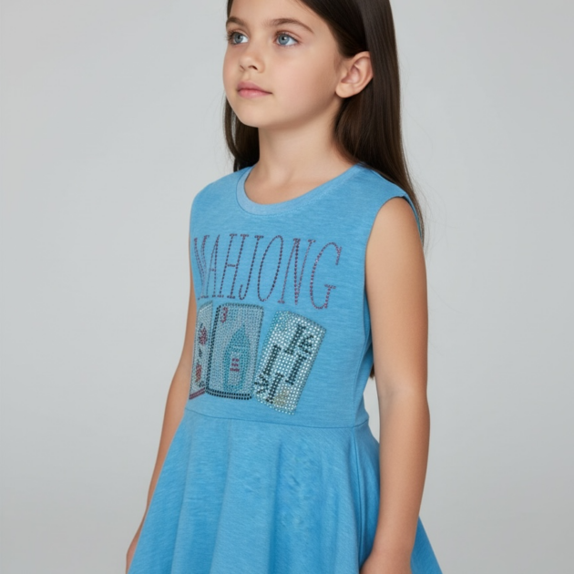 Firehouse Aqua Mahjong Tank Dress