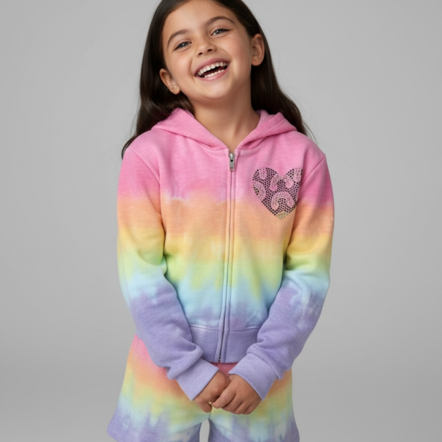 Firehouse Anora Rainbows in a Heart Zip Up