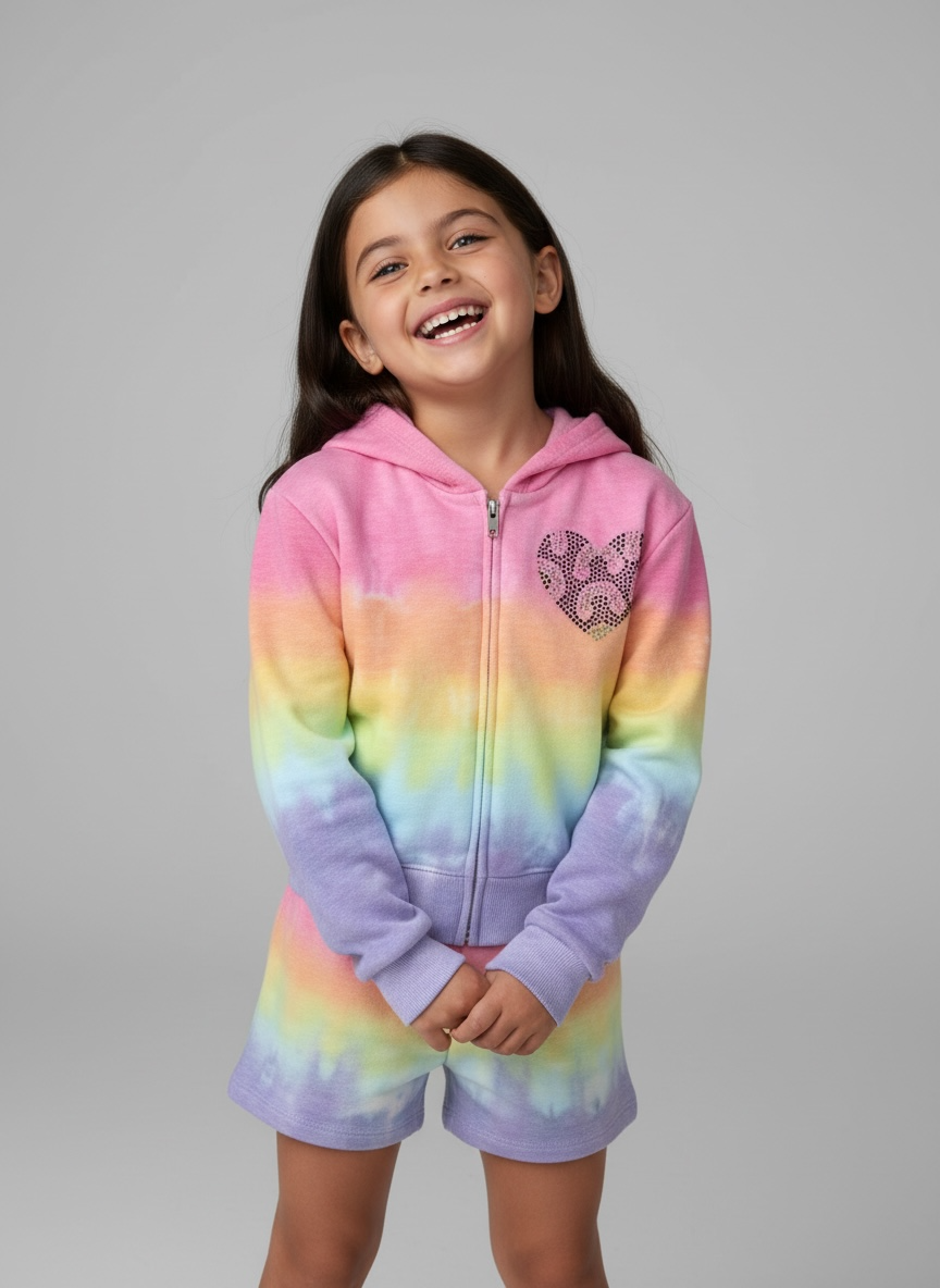 Firehouse Anora Rainbows in a Heart Zip Up