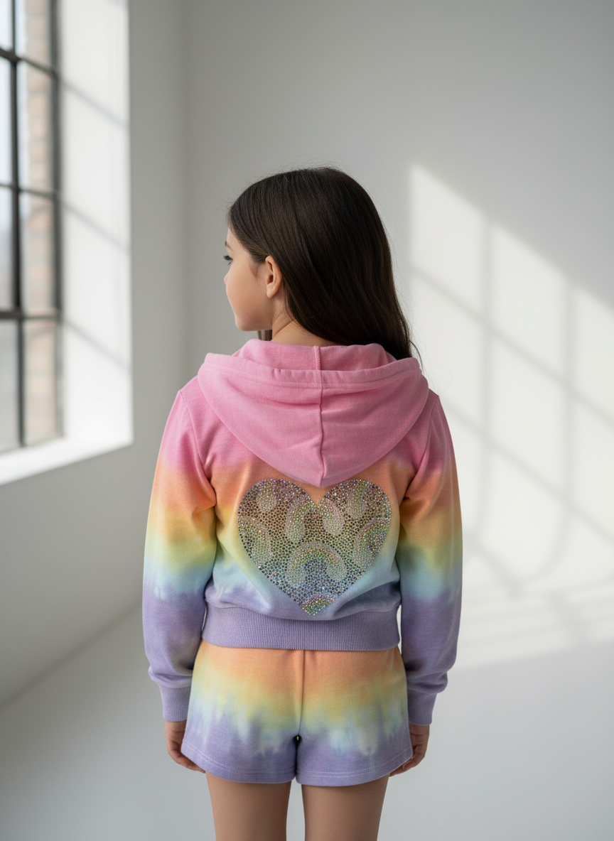 Firehouse Anora Rainbows in a Heart Zip Up - Image 2