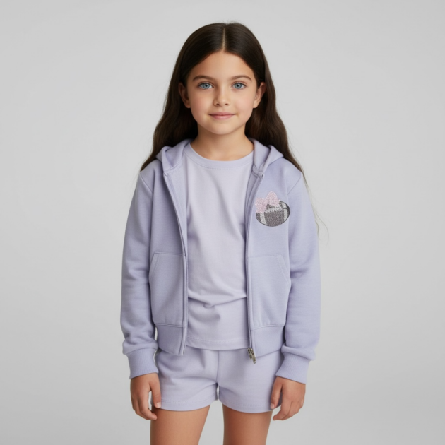 Firehouse Lavender Girly Football Zip Up