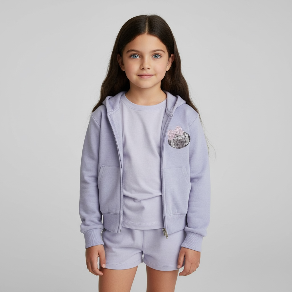 Firehouse Lavender Girly Football Zip Up