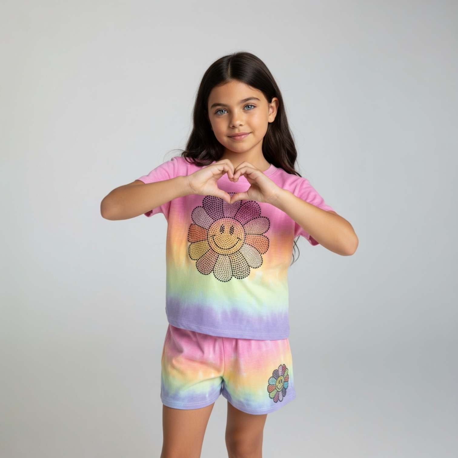 Firehouse Anora Tie Dye Sunflower Smiley Set