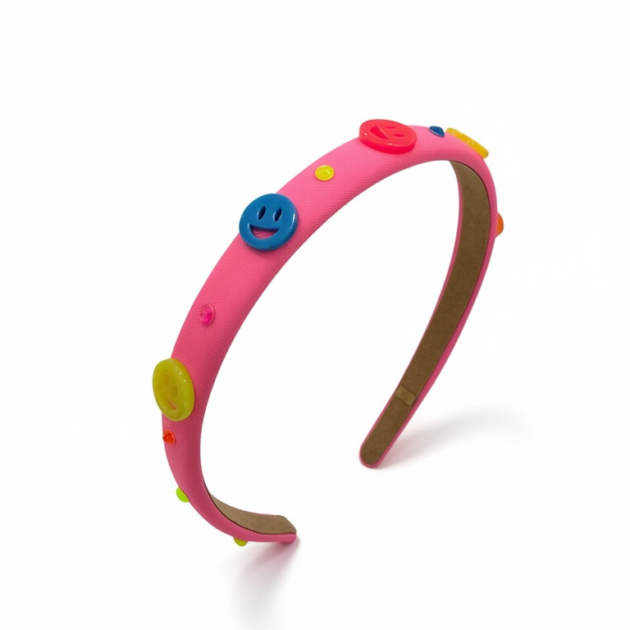 Bari Lynn Neon Smiley Headband