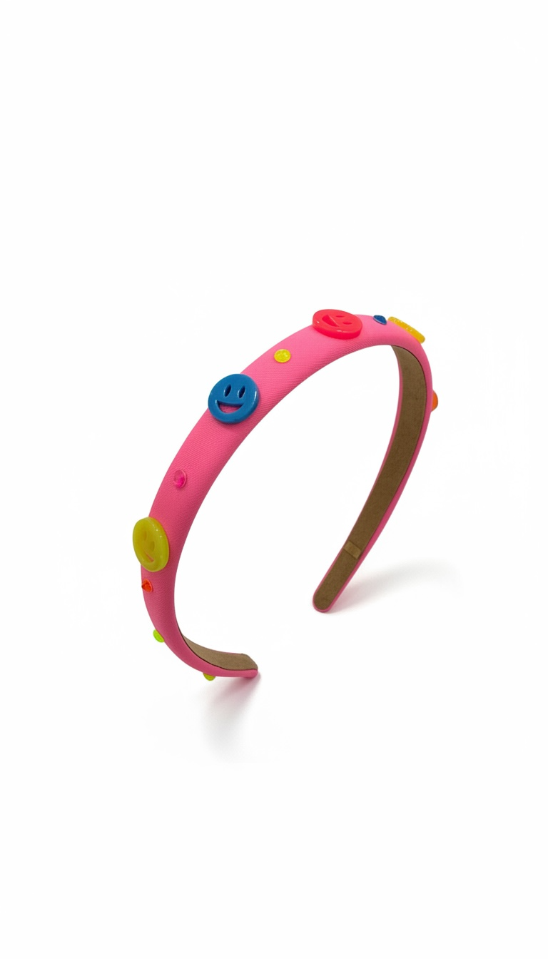 Bari Lynn Neon Smiley Headband