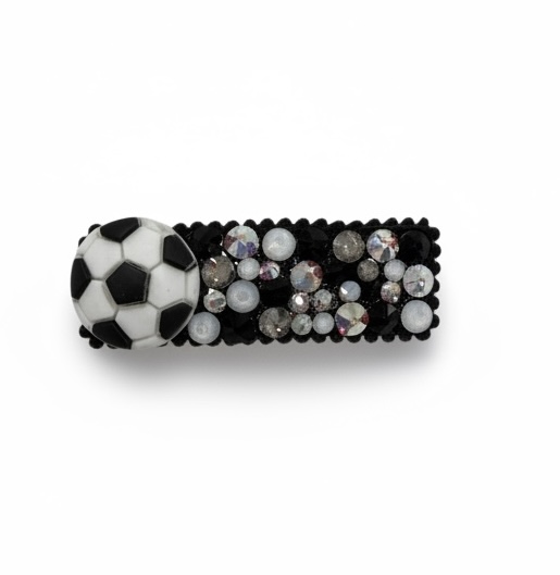 Bari Lynn Soccer Crystal All Over Snap Clip