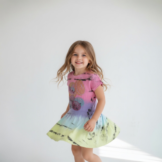Firehouse Sardinia Tie Dye Dumplings Dress