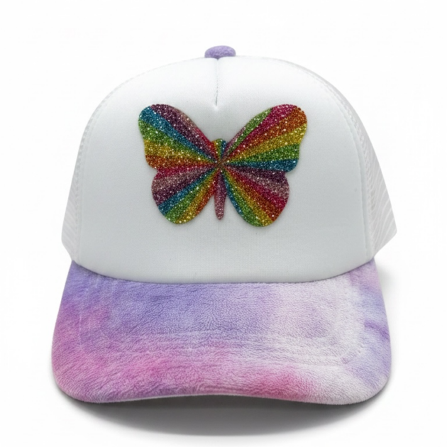 Bari Lynn Rainbow Butterfly Trucker Hat
