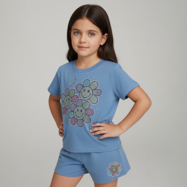 Firehouse Ice Blue Multi Sunflower Set