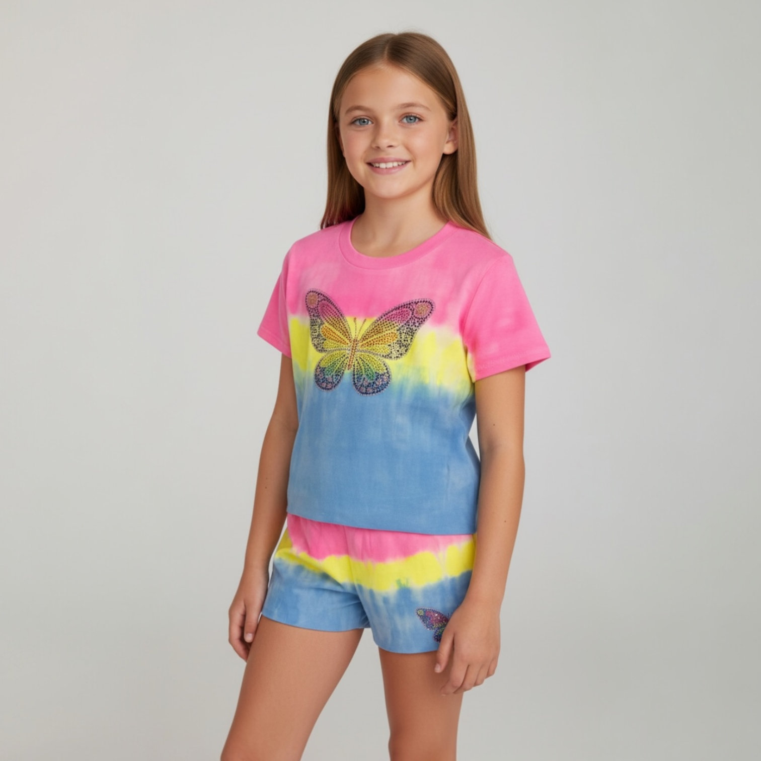 Firehouse Raven Tie Dye Butterfly Short Set