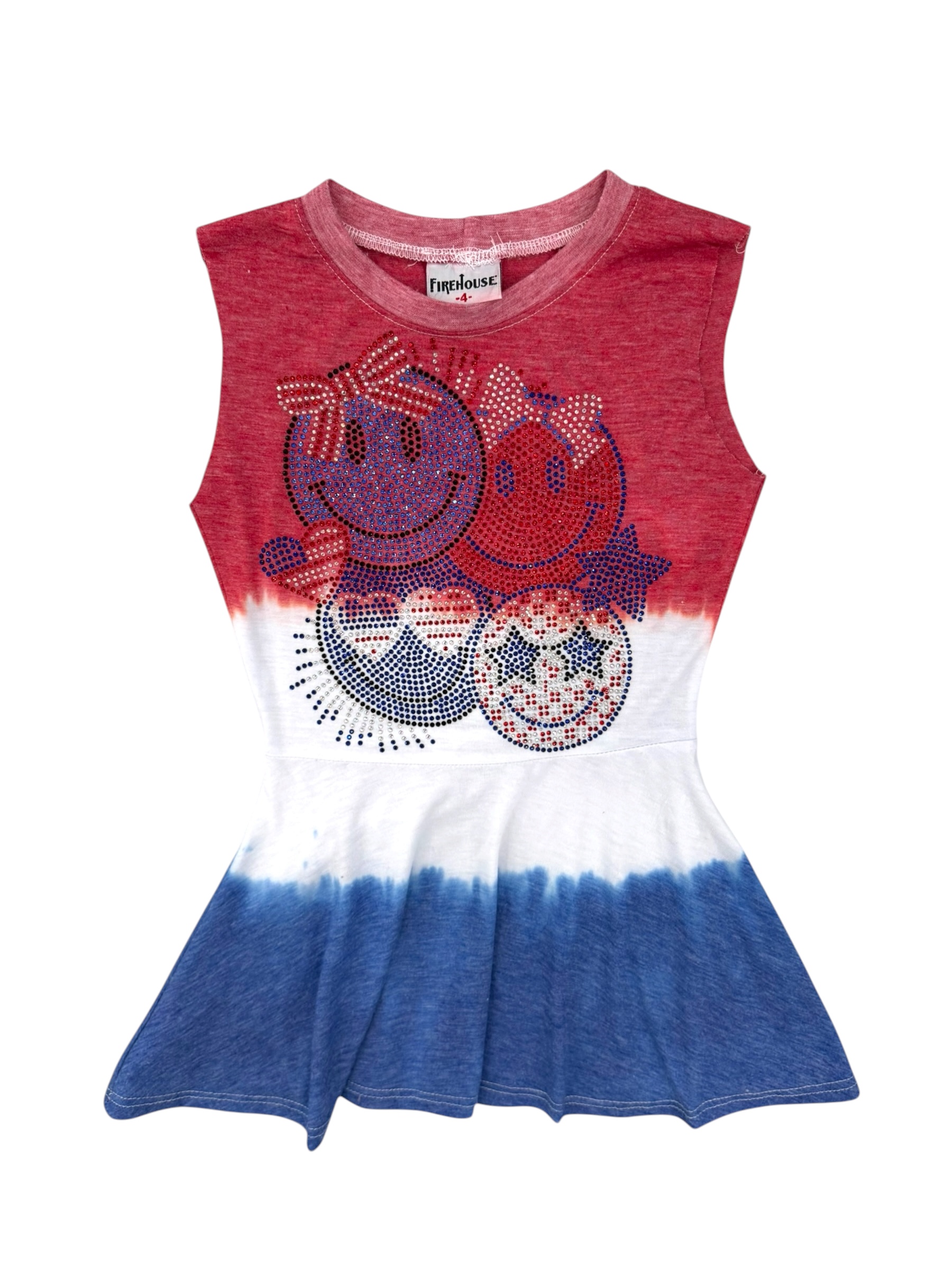 Firehouse Rocket Pop Star Spangled Smilies Tank Dress - Image 2