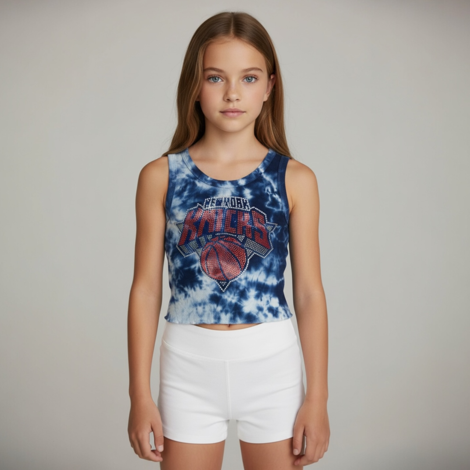 Sports Team Navy Cloud Ribbed Tank