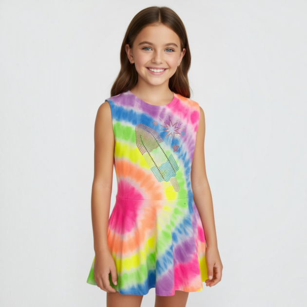 Firehouse Happy Tie Dye Firecracker Dress