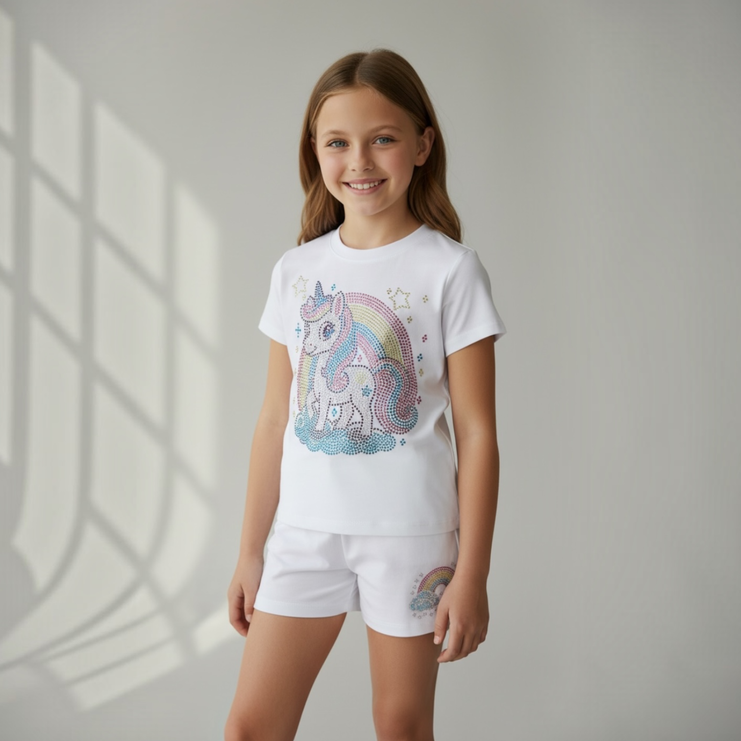 Firehouse White Unicorn Short Set
