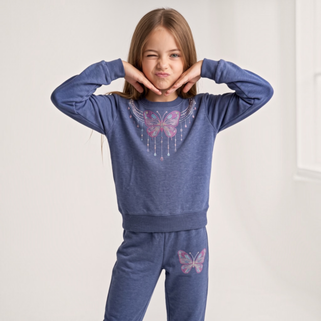Firehouse 'Midnight' Butterfly Choker Crewneck Set