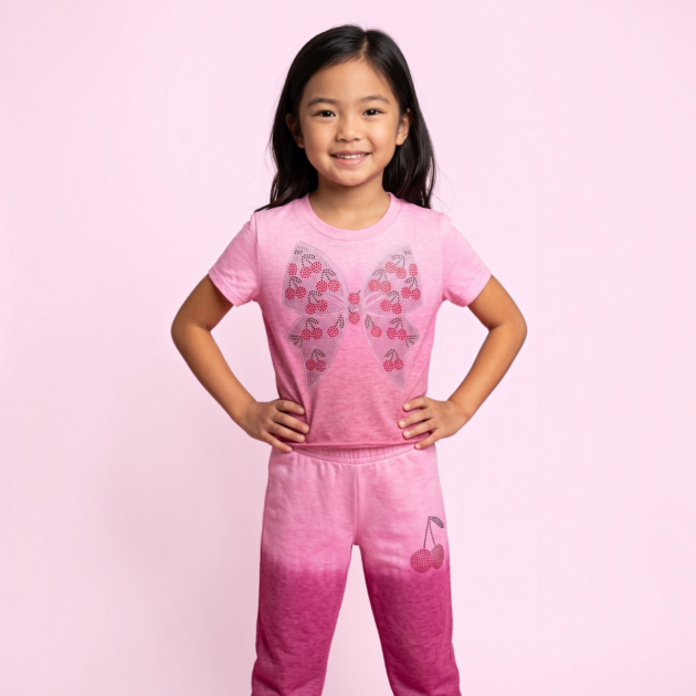 Firehouse Lily Rose Ombré Cherry Bow Set