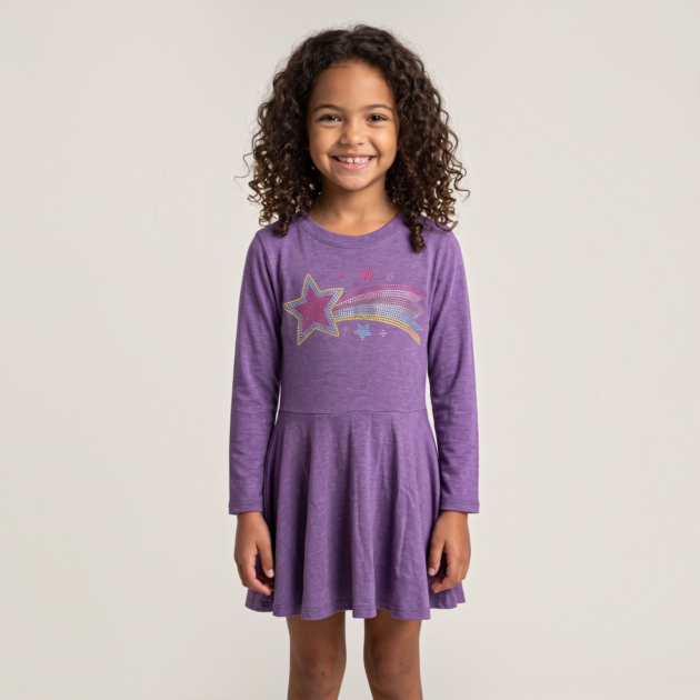 Firehouse 'Plum' Shooting Star Dress