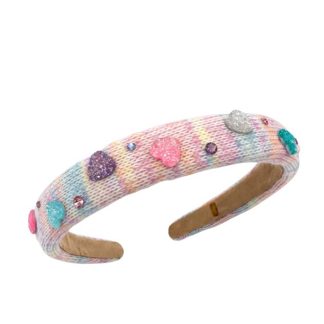 Bari Lynn Sweater Glitter Heart Headband