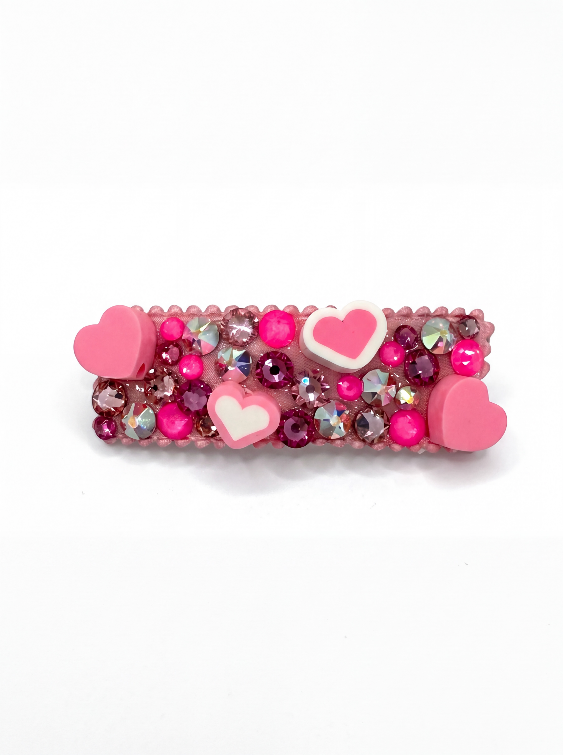 Bari Lynn Crystalized Hearts Snap Clip