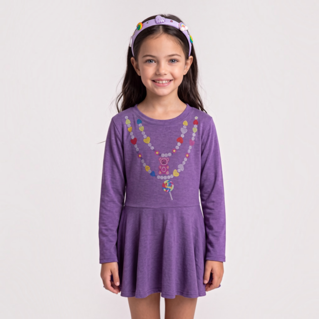 Firehouse Candy Necklace Plum Dress